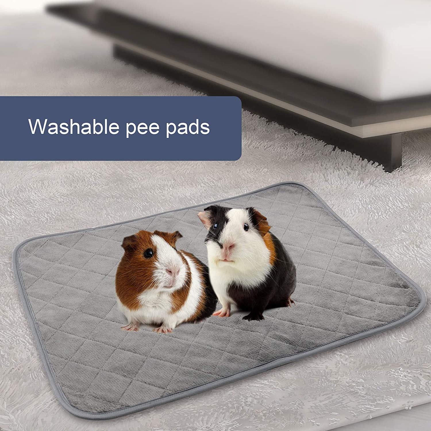Super Absorbent Fleece Liners Bedding for Guinea Pig Cage BINGPET Guinea Pig Fleece Urine Pads 4 PCS Waterproof and Anti-Slip Bottom